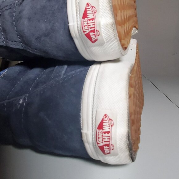 Vans Off The Wall Blue Suede High Tops Sz 7.5Mens 9Womens - Picture 16 of 16
